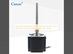 มอเตอร์สเต็ปเปอร์ไฮบริด Nema 34 พร้อมเบรก 24V DC 4.5N.m แข็งแรงทนทาน ได้รับการรับรอง CE RoHS จาก Casun Motor