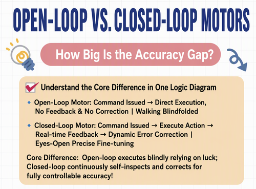 บล็อกบริษัทล่าสุดเกี่ยวกับ Open-Loop vs. Closed-Loop Stepper Motor Control